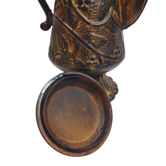 Vintage Style Heavy Metal Rusty Dragon Handled Pitcher 13" Kitchen Garden Atrium - Picture 6 of 11